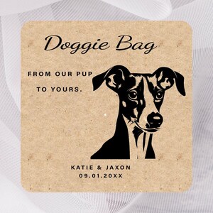 We Do Too Custom Pup Bag Favor Labels, Doggie Bag Wedding Stickers,From Our Pup to Yours Labels, Custom Dog Face Stickers for Wedding Favors
