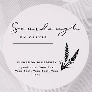 Sourdough Labels: Custom Round Stickers, Homemade Bread Labels