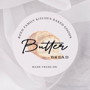 Etiquetas de masa madre, pegatinas para pequeñas empresas, etiquetas de pan casero, pegatinas redondas blancas mate personalizadas, etiquetas para productos horneados