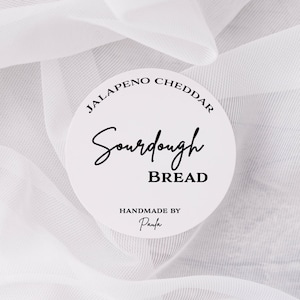 Sourdough Bread Labels, Small Business Stickers, Baked Goods Labels, Custom Round White Matte Stickers, Personalized Stickers For Bread Bags