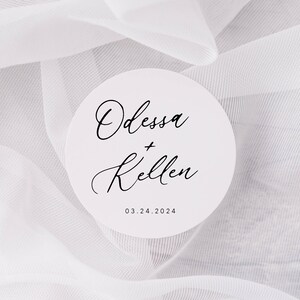 Wedding Labels With Names | Round White Matte Stickers | Wedding Snack Bag Labels | Sweets Desserts Favors Bag Stickers | Treat Bag Labels