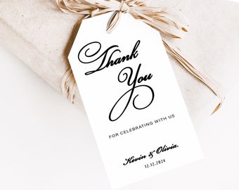 Wedding favor thank you tags - Name place cards for a wedding - Printed wedding tags - Reception seating cards - Bridal party thank you tags