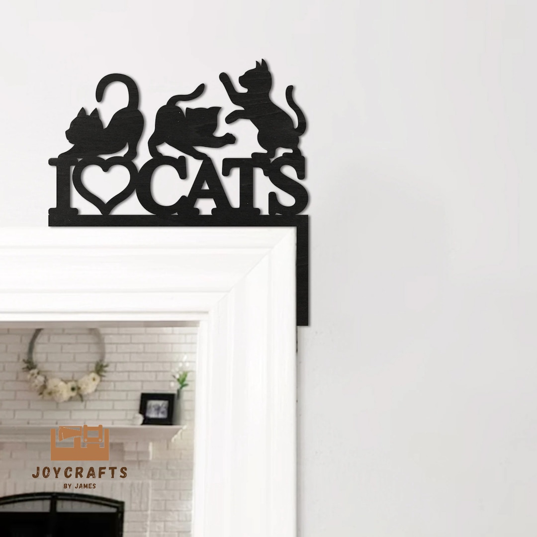 Door Frame Corner Cat Wall Art Cat Wooden Wall Decor Door Etsy