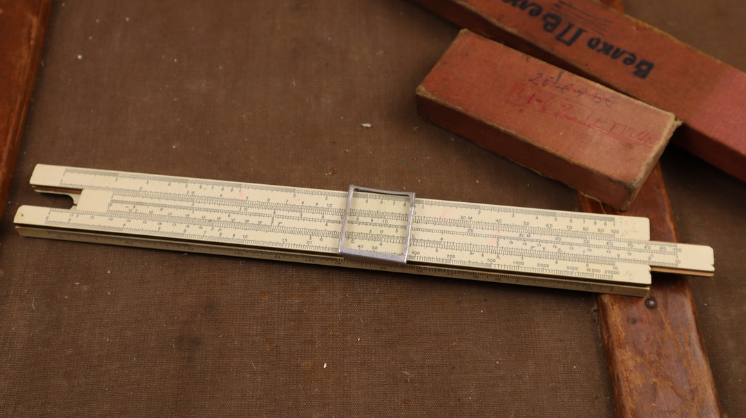 Logarithmic Ruler, Old USSR Ruler Logarithmic, USSR Analog Calculator ...