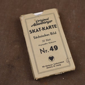 32 karty do gry, Altes VEB Altenburger Skat Kartenspiel Nr. 49 Sächsiches Bild, 32 Blatt