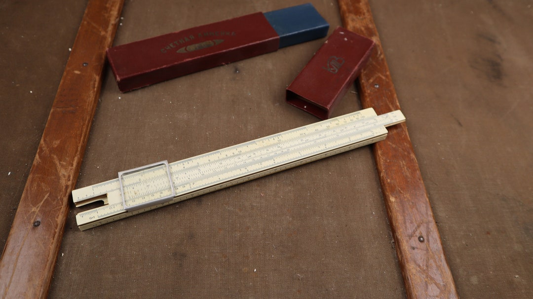 Logarithmic Ruler, Old USSR Ruler Logarithmic, USSR Analog Calculator ...
