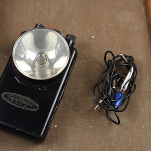 Old &quot;Testboy&quot; Flashlight D.B. G.M. Flat Battery Lamp. Pocket Flashlight - Vintage Pocket Torch - Collectible Flashlight