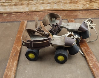 Vintage Four Wheel Roller Children's Skates Sport Shoes Adjustable Size, Made in GDR