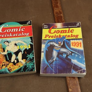 Two comic book catalogs in German from 1991 and 1994
