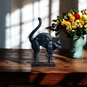 Antique Cast Iron Black Cat Door Stop 9.5 National Foundry | Cast Iron Doorstop