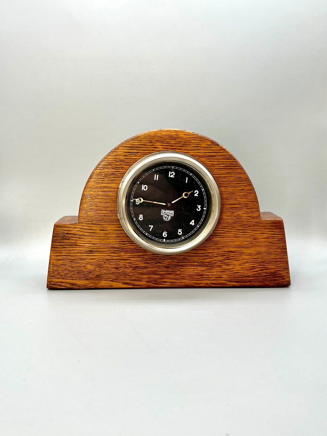 Vintage 1930s Smiths Car Dashboard Clock in Wooden Mount Etsy
