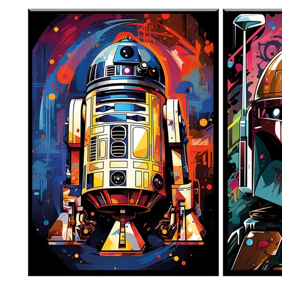 Star Wars Graffiti Art Set of 6, Star Wars Prints, Stars Wars