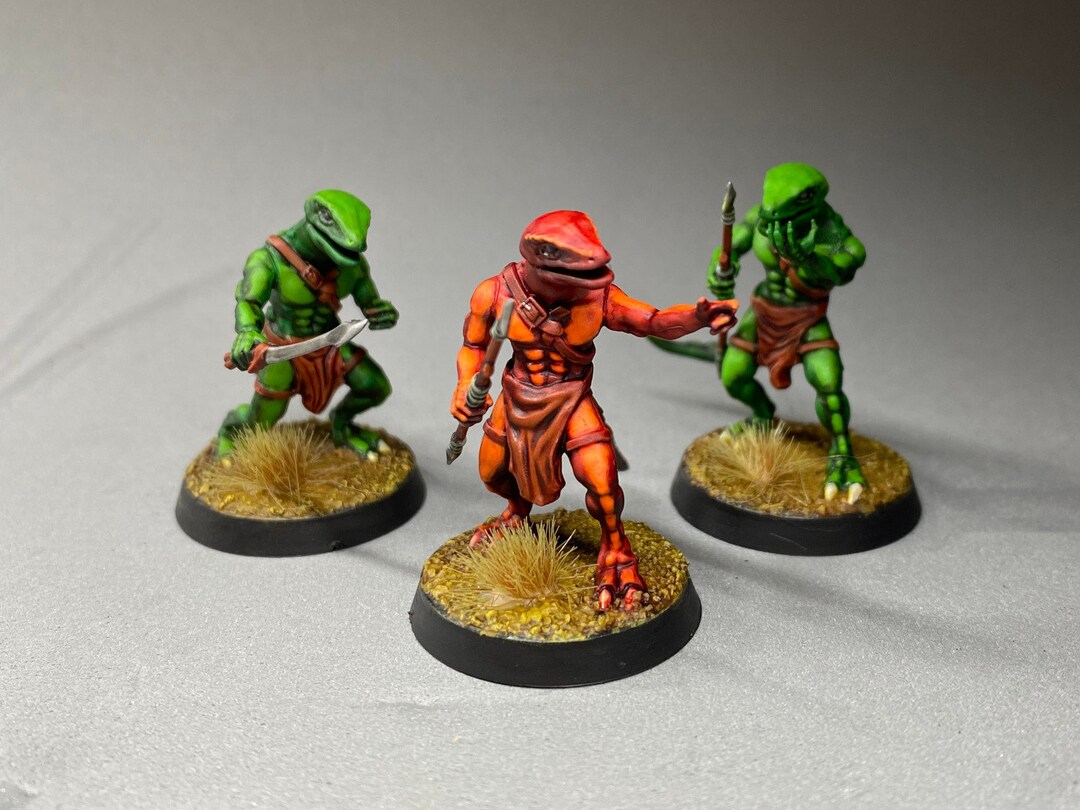 Lizardmen Set of 3 TTRPG Dnd Pathfinder Miniatures Painted - Etsy