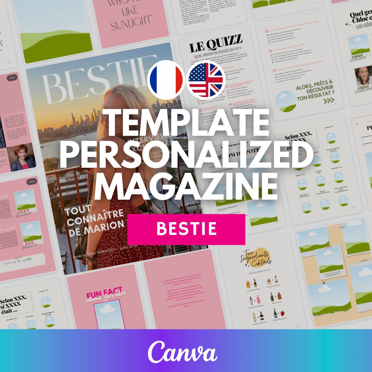 Modèle de magazine à personnaliser - bestie edition - 40 pages - Etsy ...