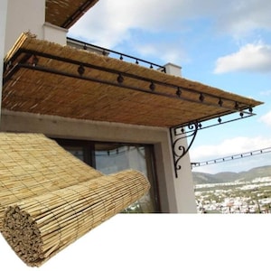 natürlicher dekorativer Gartenzaun, Raumteiler aus Bambus, authentische Deckenverkleidung, Gartenteiler, Veranda, Terrassenzaun, Terrassendekorzaun