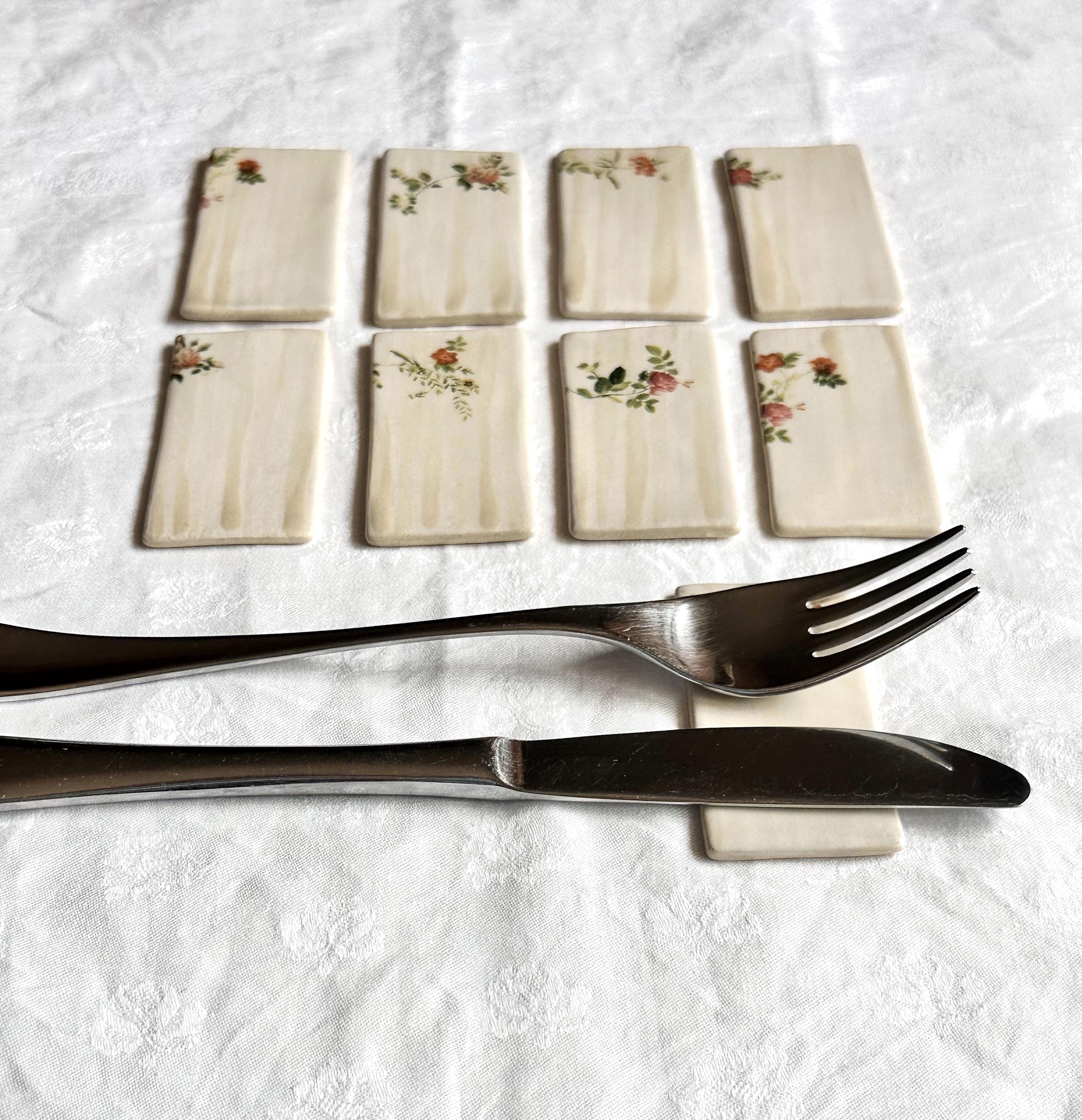 Ceramic Cutlery Rest Plate Set - Etsy