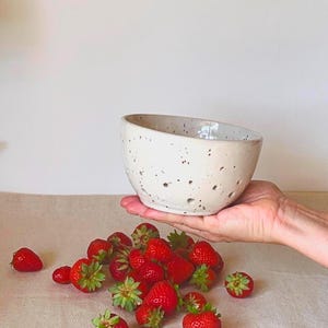 Handmade ceramic berry strainer