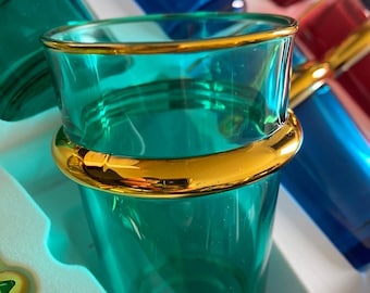 Ensemble de 12 verres à thé artisanal marocain | verre coloré | parfait pour thé, café, cocktail