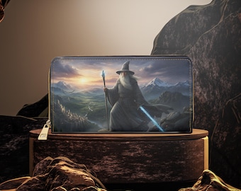 Gandalf the Grey Zipper Wallet | Epic Traveler's Companion | Book Lover Gift