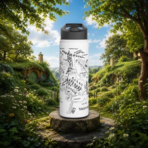 Map Water Bottle | Adventure Hydration Bottle | Stainless Steel Flask
