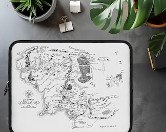 Housse pour ordinateur portable inspirée de la Terre du Milieu | Conception de royaume classique