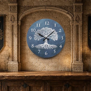 White Tree of Gondor Acrylic Wall Clock: Lord of the Rings Fantasy Decor