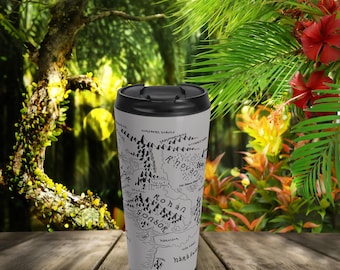 de voyage avec café de la Terre du Milieu | Carte fantastique | Cadeau pour les fans