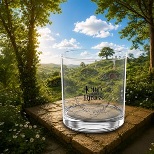 Ring Inscription Whiskey Glass | Ancient Script Rocks Glass | Barware Gift