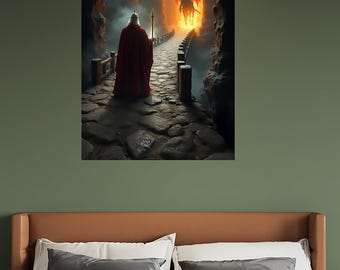 Gandalf's stand vs Dark Creature Battle-poster | Tolkien-fancadeau
