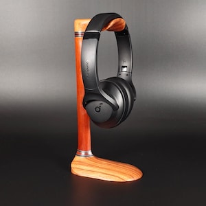 Handmade Rosewood & Walnut Headphone Stand: Audiophile Gift