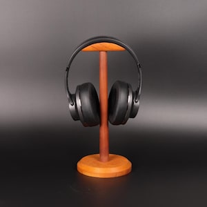 Headphone Stand-Handmade crafted fromYellowheart, Black Walnut wood