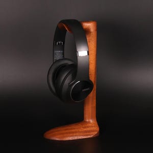 Handmade Walnut Wood Headphone Stand: Audiophile Gift