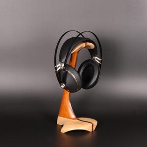 Handmade Exotic Wood Headphone Stand: Yellowheart, Walnut & Maple
