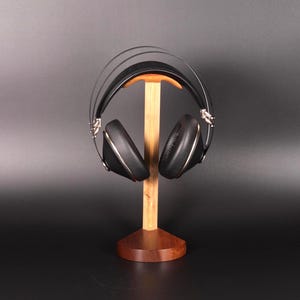 Handmade Walnut & Spruce Headphone Stand: Audiophile Gift