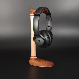 Handmade Walnut & Spruce Headphone Stand: Audiophile Gift