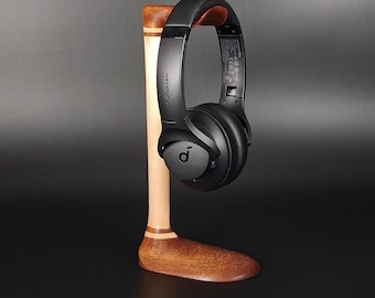 Handmade Walnut & Spruce Headphone Stand: Audiophile Gift
