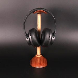 Handmade Walnut & Spruce Headphone Stand: Audiophile Gift