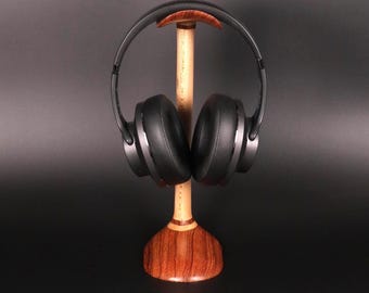Handmade Walnut & Spruce Headphone Stand: Audiophile Gift