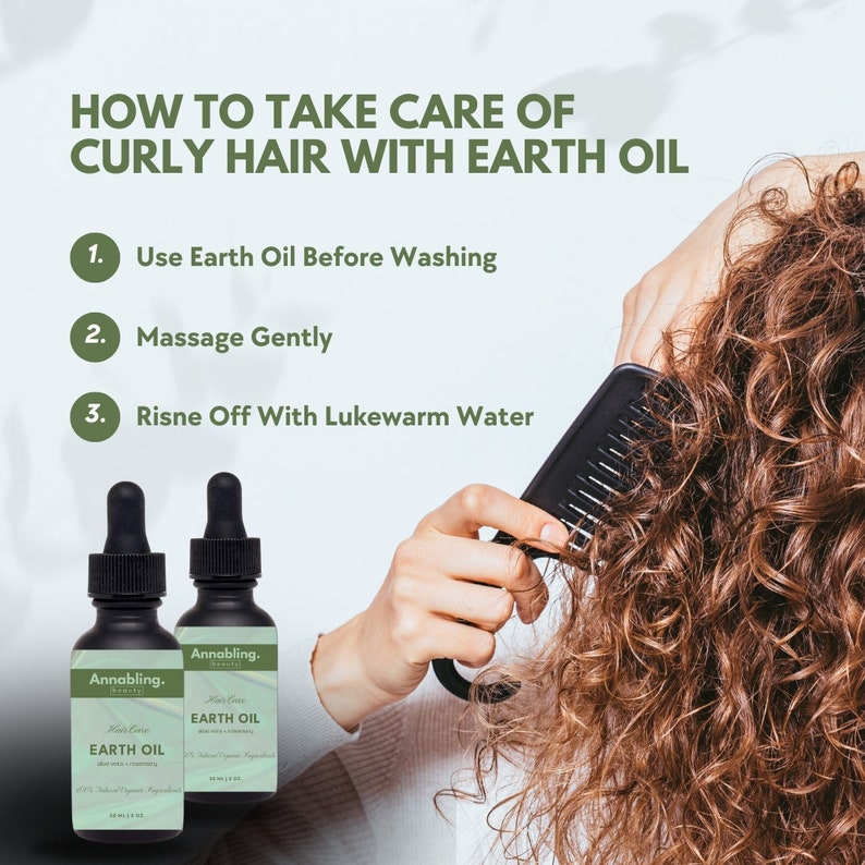 Earth Hair Oil Blend of Rosemary Castor Oil Alovera Gel. Hair Growth
