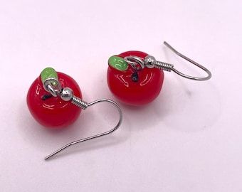 Apple Ohrringe, Einfache Charm aus Glas