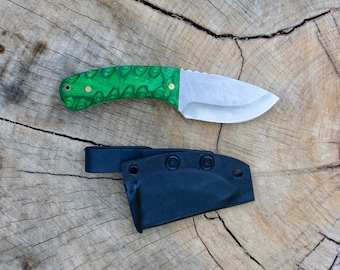Handmade Dymalux Woodsman Skinner Knife: 440C Steel Hunting Knife