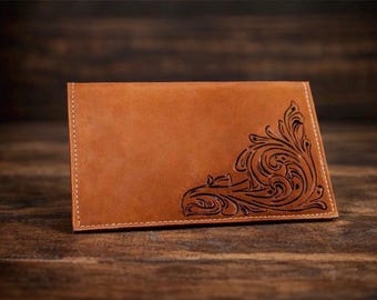 Hand Tooled Leather Wallet: Custom Branded Men's Wallet