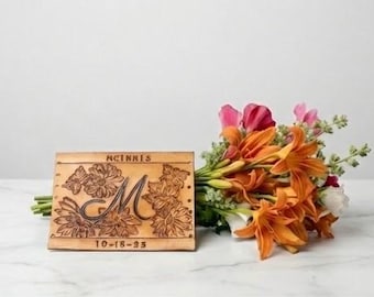 Hand Tooled Leather Wedding Bouquet Wrap: Rustic Floral Holder