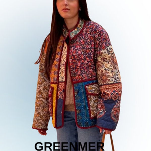 Autumn Patchwork Wool Irregular Coat For Women