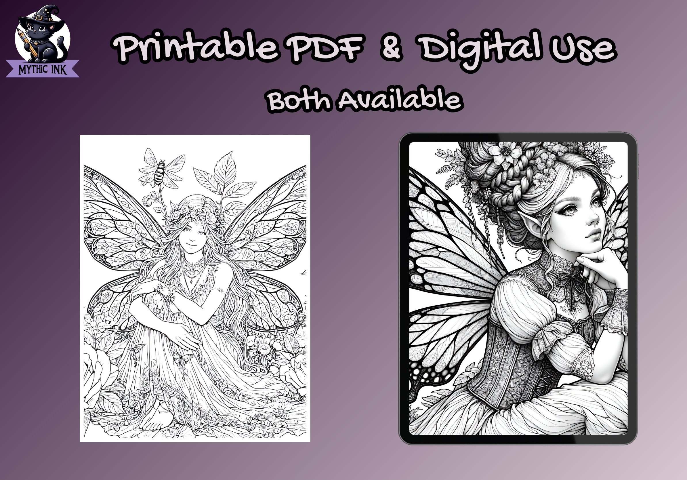 Fairy Fantasy Coloring Book for Adults: 50 Enchanting Digital Coloring ...