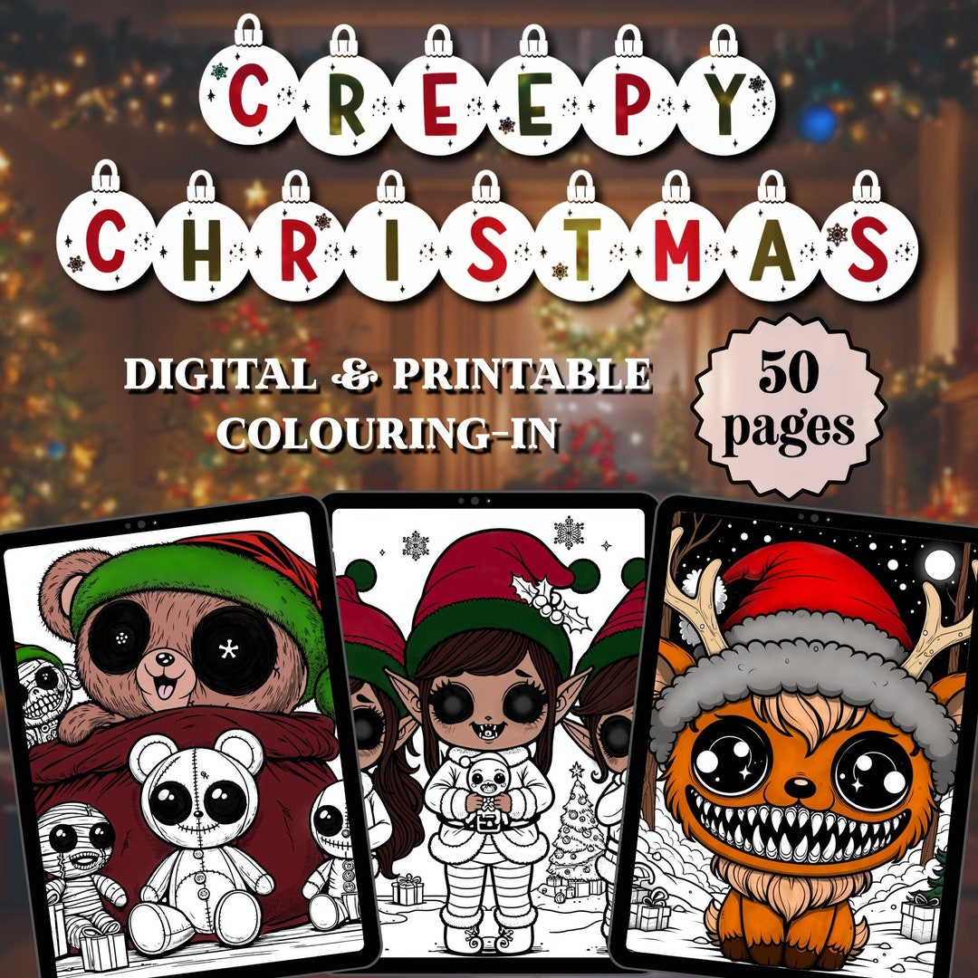 Creepy Christmas Colouring Book for Adults: 50 Pages - Printable ...