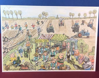 Farm Scene Birthday Card: Steve Royce Griffin Cartoon Art