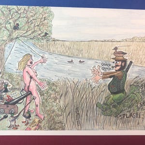 Duck Shooting A5 card by Artist Steve Royce Griffin on stiff 350gsm card