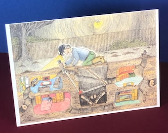 Moles Underground House Art Card: Legs 11 Mole Trap