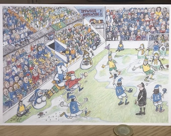 Ipswich Town vs Norwich City Christmas Football Card x 4 cards.